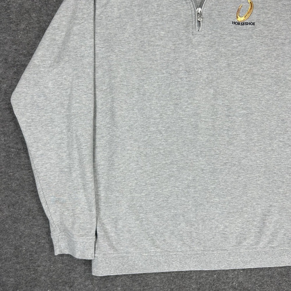 Peter Millar 1/4 Zip Pullover Men XL Gray Las Vegas Horseshoe Caesars Carano Cup - Picture 5 of 14